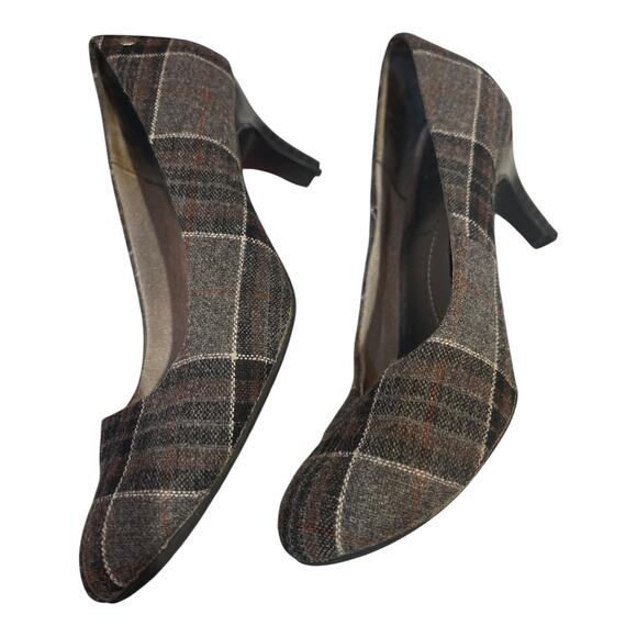 LifeStride Soft System Parigi Plaid Fabric Pumps Women’s Size 7.5M DAMAGE - Picture 3 of 6